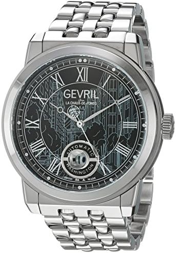 Gevril Washington Men's Swiss Automatic Stainless Steel Bracelet Watch, (Model: 2621B)