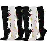 SocksKnee Women Multi-Pack Colorful Variety Design Assorted Activewear Knee-High Stocking Socks, 9-11