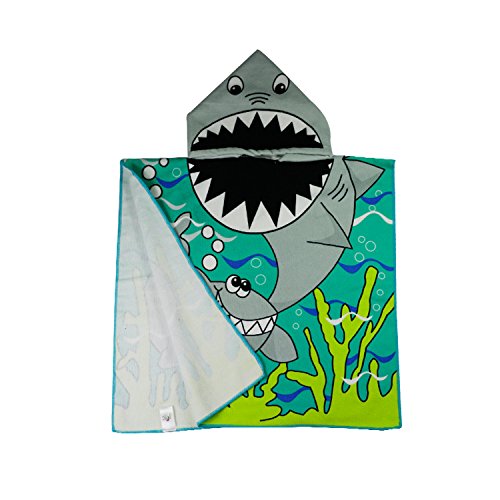 shark hooded beach towel