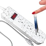 Power Strip,Outdoor Power Strip Weatherproof,Electric Shock Proof,6ft Extension Cord,3 Outlets,for Cruise Ship,Office,Garden,Kitchen,1 Year Warranty and $1,000,000 Ultimate Lifetime Insurance[1-Pack]