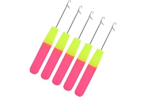 Fokmuaex 5-Pack Latch Hook Crochet Needles for Dreadlocks & Braiding, Ergonomic Crochet Hooks for Hair Extensions, Profession