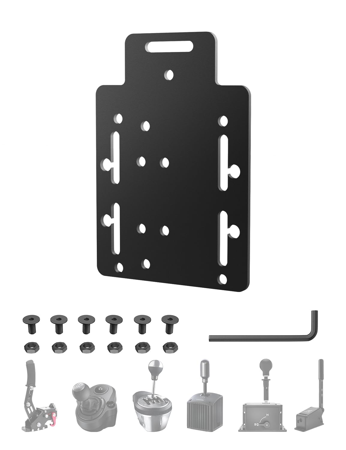 Desk/Chair Mount Bracket Plate for Racing Shifter, SIM Racing Game G25/27/29 T500 Windows 14 Bit Pc Usb Game Compatible with USB Handbrake,Logitech Driving Force Shifter,Thrustmaster TH8A Shifter & SIM Racing Games,Simagic DS-8x Sim/Fanatec ClubSport Racing