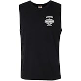 Harley-Davidson Men's Lightning Crest Sleeveless Cotton Muscle Shirt, Black