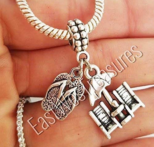 EWT Beach life Chairs Sandals Slippers charm pendant- Charms for Bracelet or necklace