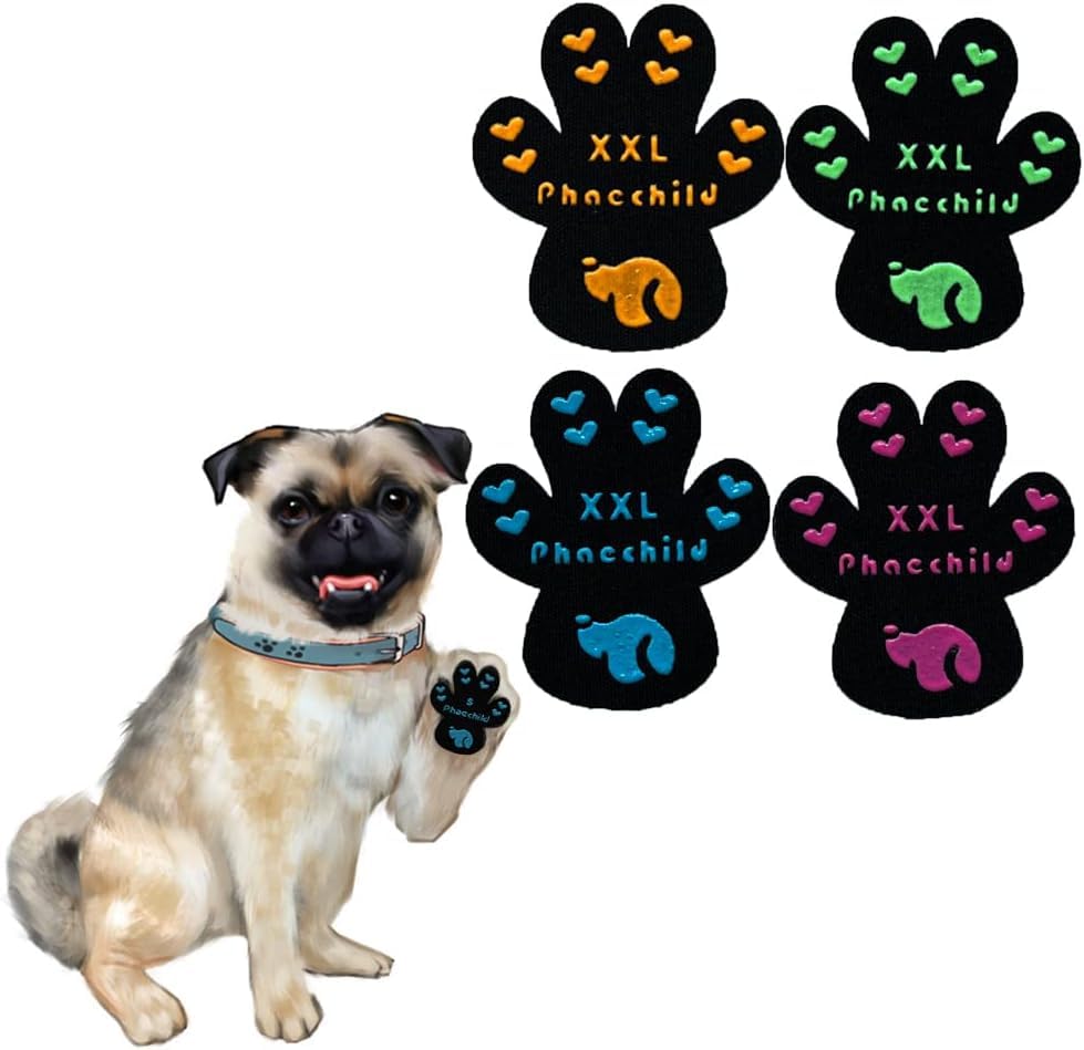 Phaechild Non-Slip Dog Paw Protection, from Slips on Slippery Floors, 20 Pieces, 80 Pieces, Multicoloured, XXL