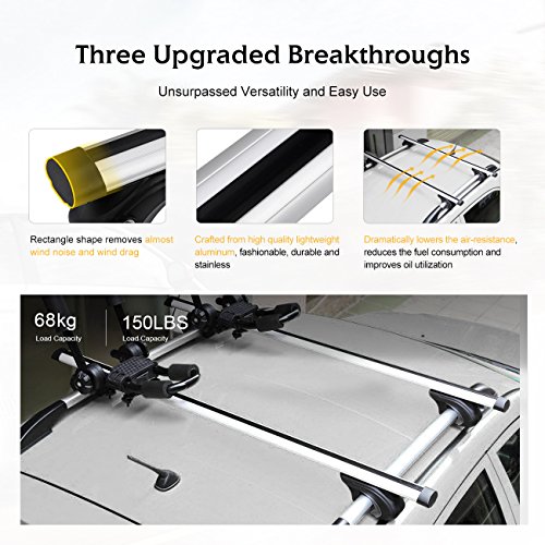 AUXMART 54" Universal Roof Rack Cross Bars Roof Top Aluminum Cargo Rack Crossbar - 68KG/150LBS 2 Pcs