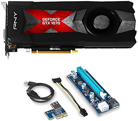 PNY GeForce GTX 1070 8GB Graphic Card (VCGGTX10708PB)and Riser for Crypto Coin ETH Ethereum Zcash ZEC Bitcoin
