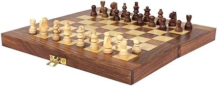 UniqueKrafts Wooden Handmade Folding Chess Board Game 12 inches (12*12 inch)