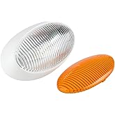 Lumitronics RV 12V LED Oval Porch Utility Light, Clear & Amber Lenses for Motorhomes, Campers, Trailers, 5th Wheels (White)