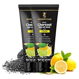 Barber’s Club Black Charcoal Peel Off Mask with Lemon – 60 gms – Pack of 2