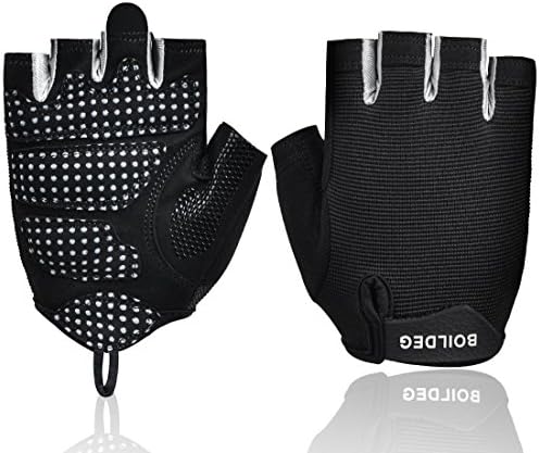 Women’s Workout Gloves,Gym Gloves with Non-Slip Silica Gel Grip,Fitness Gloves with Callus and Blister Protection for Weightlifting Powerlifting Cross Fit Weight Training (Black, M)