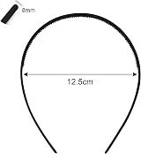 Hanyousheng 6 Pack Plastic Hair Headbands 0.8cm Skinny Non Slip Black view 2