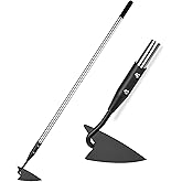 YEELOR Warren Hoe with 57-inch Stainless Steel Long Handle | Carbon Steel Hoe Head, Adjustable Handle. Can Loosens Soil, Removes Weeds, Creates Ridges, Ideal for Garden and Farm Tasks