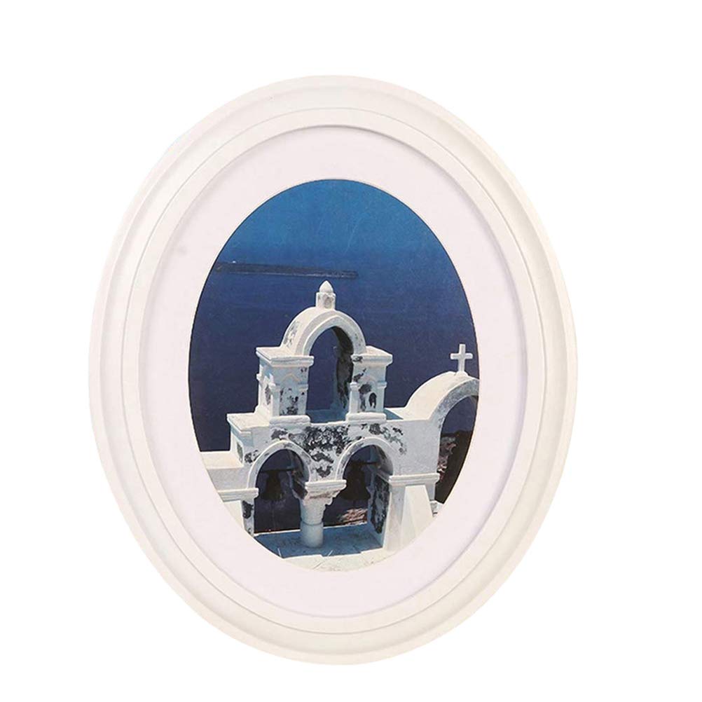 VOSAREA Picture Frame Oval Classic Wall Hanging Decoration with Seamless Nail and S Nail for Decorating Bedroom Black