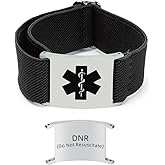 SORNDIF Sport Medical Alert Bracelets for Women Men - Engraved Medic Info Adjustable Nylon Emergency Awareness Medical ID Bracelet Wristband Durable Diabetes