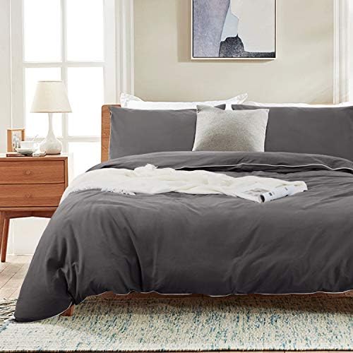 Zerohub 100 Washed Cotton Duvet Cover Set, 3 Pieces 600 Thread Count