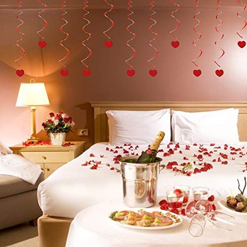 Luditek Valentines Day Decorations 20 Hanging Heart Swirls