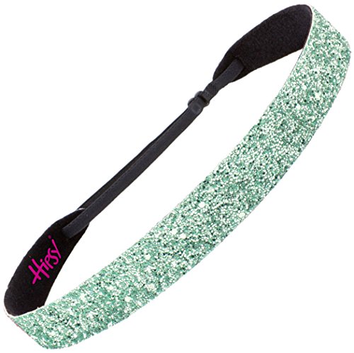 Hipsy Women's Adjustable NO SLIP Bling Glitter Wide Cute Headband Gift Packs (Wide Seafoam Bling Glitter)