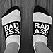 Gone For a Run Inspirational Ankle Socks for Women - Affirmation - Fun Running Socks - Runners Gifts & Motivation - Bad Ass (Black)