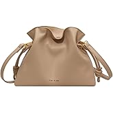 Women's Cloud Drawstring Bucket Bag, Fashionable Minimalist Handbags Versatile PU Leather Crossbody Shoulder Hobo Purse