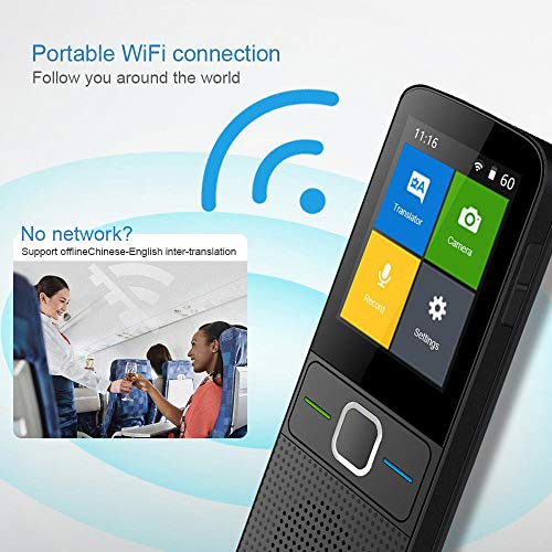 TEEPAO Smart Language Translator Device, 137 Languages Two-Way Real Time WiFi/Offline Instant Translation with 2.4 Inch Touch Screen, Pocket Voice/Text/Recording/Photo Translator Device