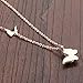 Jewelry Womens Stainless Steel Butterfly Pendant Charms Necklace Clavicle Chain Rose Gold , 16-18 Inch Chain