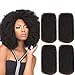 FASHION IDOL 4 Bundles Afro Kinkys Bulk Human Hair (20 Inches/20 Inches/20 Inches/20 Inches - Natural Black)