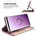 Xoomz Galaxy S9 Plus Wallet Case, Vegan Leather Folio Flip Cover with Kickstand and Credit Card Slots for Samsung S9 Plus (2018) 6.2 Inch(Rose Gold)