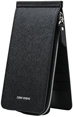 Eurlove Women's PU Leather Multi Card Organizer Thin Wallet Purse with Zipper Pocket (Black)
