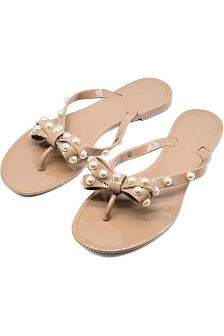 plastic flip flops with bow