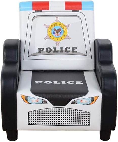 Amazon Encounter G クリエイティブ ポリス 車 子供用 ソファ ボーイ 椅子 カートゥーン 子供用 木製椅子 ミニシングルシート ソファ 子供用 ダイニングチェア かわいいレイジーソファ 子供部屋 小型ソファ 子ども用家具 オンライン通販