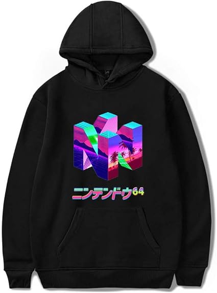Sudadera con capucha y manga larga estilo Vaporwave Nintendo Unisex