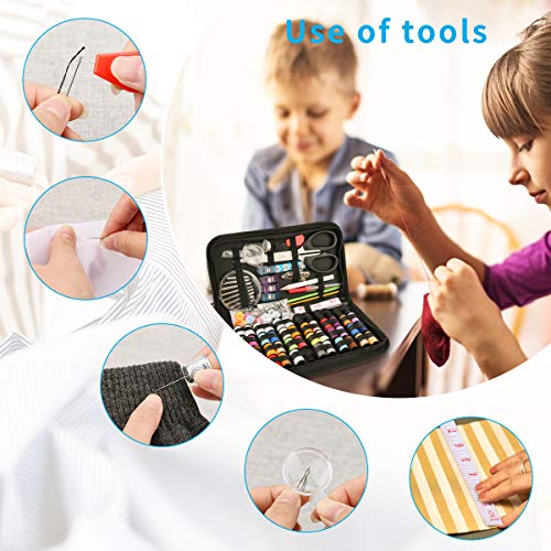Jhua Sewing Kit 172 Pcs DIY Mini Sewing Kit Portable Sewing Kits for
