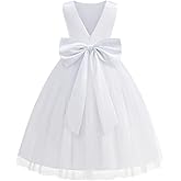 Galluria Flower Girl Dress Girls Dresses Wedding Satin V-Back Pearls for Pageant Prom Ball Gowns Party