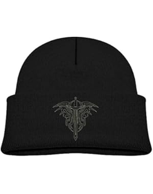 Kids Humor Tribal Tattoo Medieval Sword Vector Casual Flexible Winter Knit Hats/Ski Cap/Beanie/Skully Hat Cap