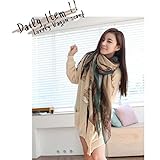 SHENGXILU Women's Double Side Cashmere Pure Color Print Scarf