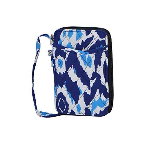 Turquoise Ikat Print NGIL Quilted Wristlet Wallet