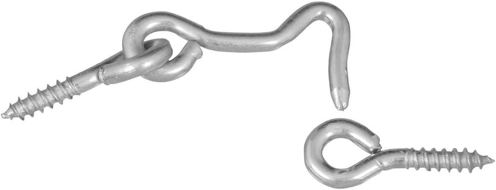 National Hardware N117-853 V2000 Hooks & Eyes in Zinc plated, 2 pack,1-1/2