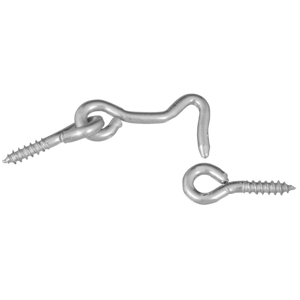 National Hardware N117-853 V2000 Hooks & Eyes in Zinc Plated, 2 Pack,1-1/2"