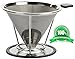 Coffee Filter-Coffee Dripper-Best Pour Over Coffee Filter Stainless Steel-(304)-Paperless and Reusable Coffee Maker Stand-Clever Coffee Cone Permanent for cup-Metal Large Coffee Cone Stainless-