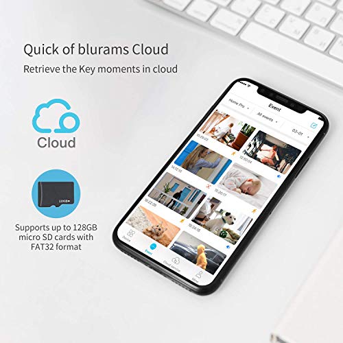 blurams Indoor Security Camera PTZ 1080p, WiFi Dome Camera Pet/Nanny Camera Baby Monitor w/Two-Way Audio | Sound/Person Detection | IR Night Vision | Cloud&Local Storage | Compatible with Alexa