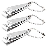 uxcell Stainless Steel Manicure Toenail Flat Nail Trimmer Clippers Silver Tone 3Pcs