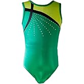 Girls Metallic Cross Bars Athletic Ballet Dance Tank Gymnastics Leotard Bodysuit