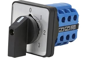 EDINSTRY 1Pcs Universal Changeover Selector Switch, Power Transfer Switch, 4 Positions 12 Terminals, LW26-20 0-3/3 220V 20A Motor, Water Pump Generators, Rotary Cam Selector