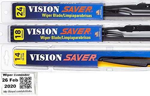 Windshield Wiper Blade Set/Kit/Bundle for 2013-2016 Mazda CX-5 - Driver, Passenger Blade & Rear Blade & Reminder Sticker (Vision Saver with Vision Saver Rear)