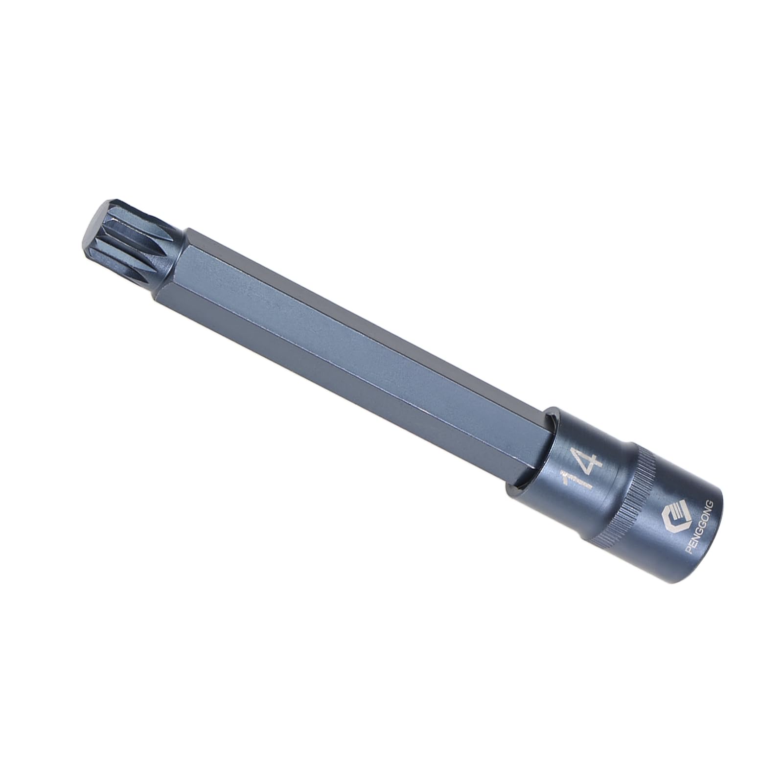CoCud Triple Square Spline Bit Socket, M14 Bit 1/2" Drive 5.5" Length, Star S2 Alloy Steel Cr-V Socket Blue - (Applications: for Fastener Application)