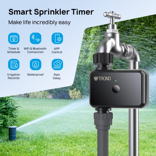 TROND WiFi Sprinkler Timer, Smart Water Hose Timer with 2 Watering