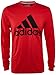 adidas Men's Badge of Sport Classic Long-Sleeve Tee, Scarlet/Black, Medium