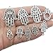 iloveDIYbeads 38pcs Craft Supplies Antique Silver Bronze Hamsa Hand of Fatima Symbol Charms Pendants for Crafting, Jewelry Findings Making Accessory for DIY Necklace Bracelet (M141)