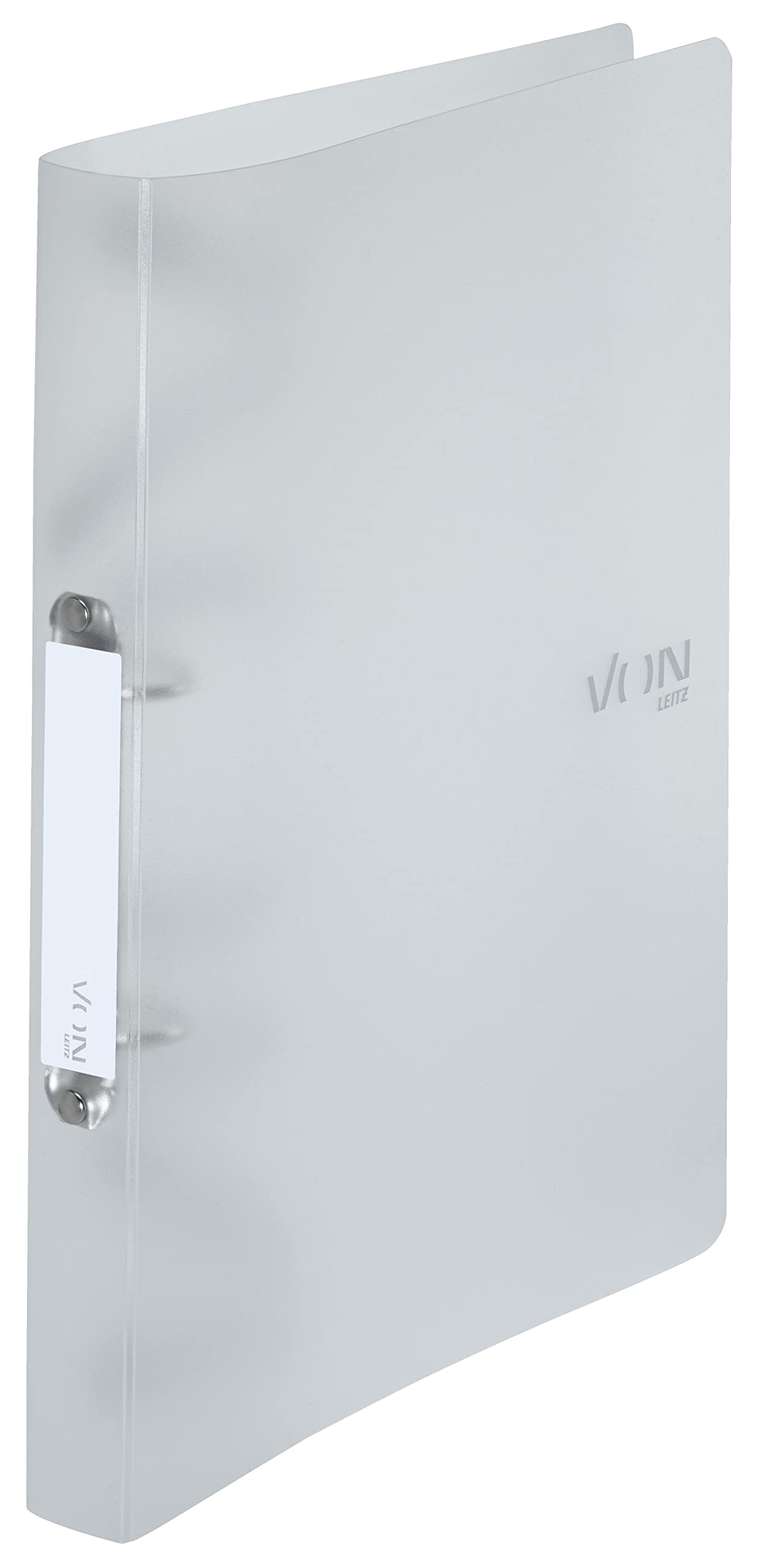 VON Leitz 42470001 A4 Ring Binder with 2 Rings Polypropylene Folder 30 mm Spine Width for 190 Sheets Ring Mechanism for School, Study and Household Pack of 5 White